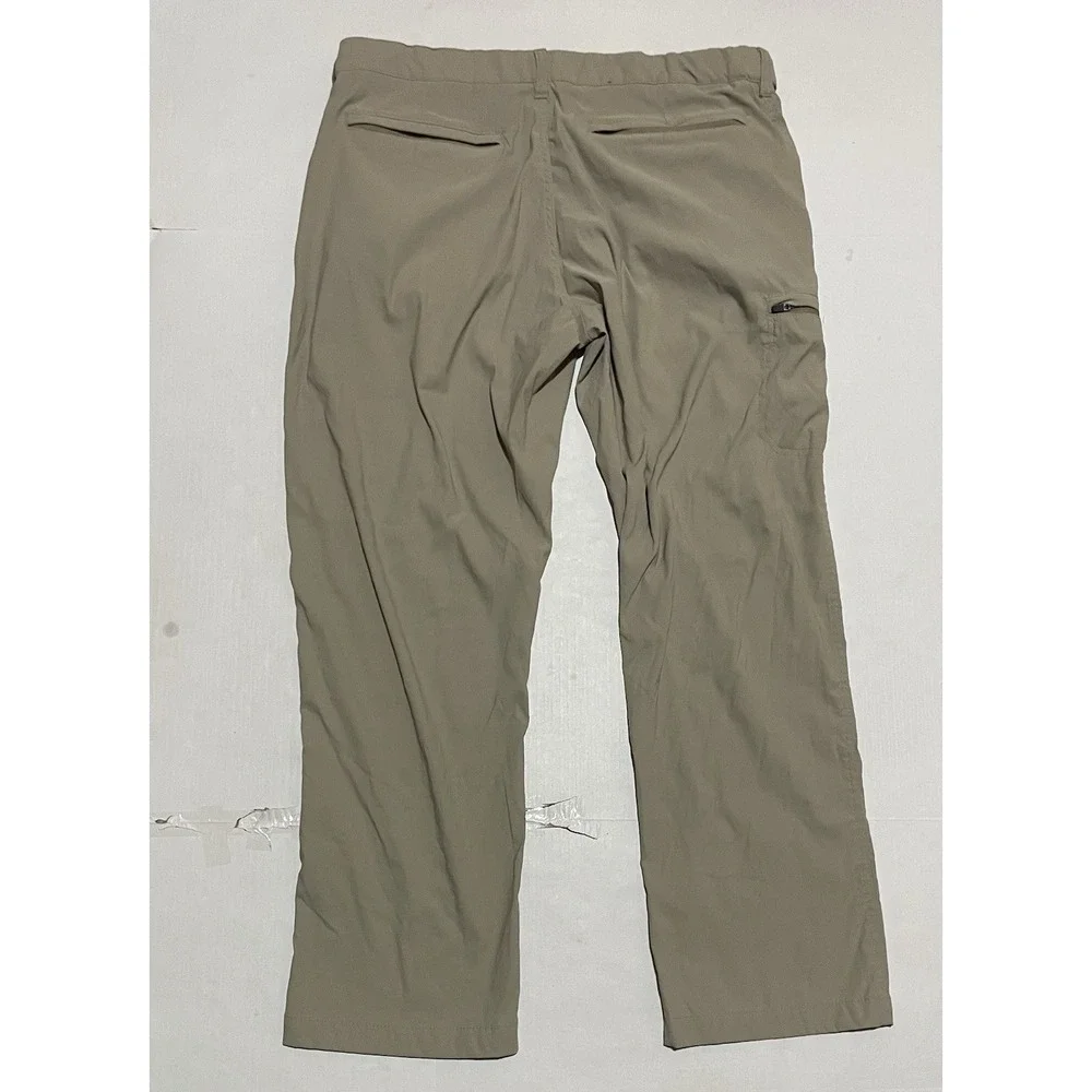 UB Tech Beige Tan Gray Nylon Utility Pants 36 X 29 Khaki Cargo Classic‎